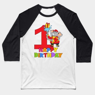 1st First Birthday Party 1 Year Old One Year Baseball T-Shirt